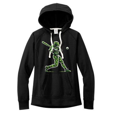 Baseball Shamrocks St Patricks Day Baseball Gift Women's Fleece Hoodie