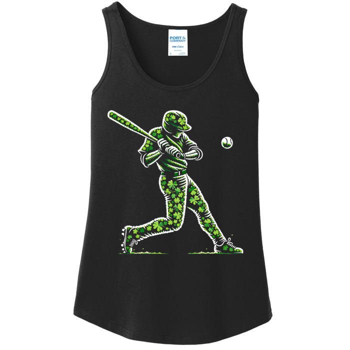 Baseball Shamrocks St Patricks Day Baseball Gift Ladies Essential Tank