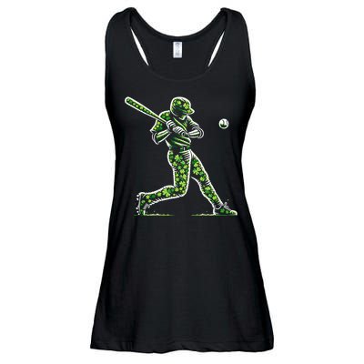 Baseball Shamrocks St Patricks Day Baseball Gift Ladies Essential Flowy Tank