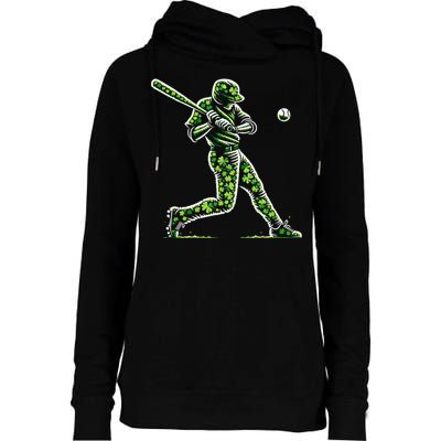 Baseball Shamrocks St Patricks Day Baseball Gift Womens Funnel Neck Pullover Hood