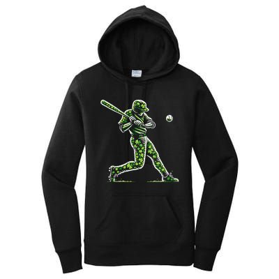 Baseball Shamrocks St Patricks Day Baseball Gift Women's Pullover Hoodie