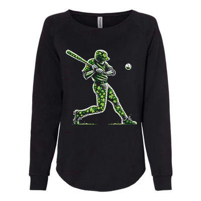 Baseball Shamrocks St Patricks Day Baseball Gift Womens California Wash Sweatshirt