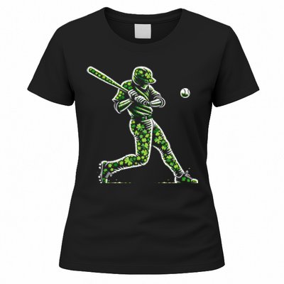 Baseball Shamrocks St Patricks Day Baseball Gift Women's T-Shirt