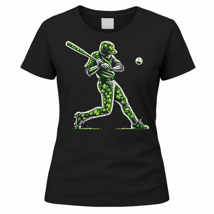 Baseball Shamrocks St Patricks Day Baseball Gift Women's T-Shirt