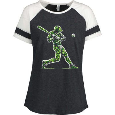 Baseball Shamrocks St Patricks Day Baseball Gift Enza Ladies Jersey Colorblock Tee