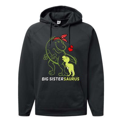 Big Sistersaurus Sister Dinosaur Baby Mother's Day Performance Fleece Hoodie