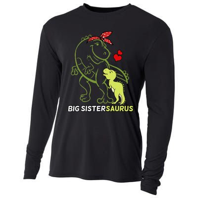 Big Sistersaurus Sister Dinosaur Baby Mother's Day Cooling Performance Long Sleeve Crew