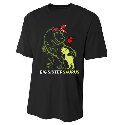 Big Sistersaurus Sister Dinosaur Baby Mother's Day Performance Sprint T-Shirt