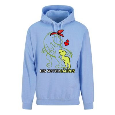 Big Sistersaurus Sister Dinosaur Baby Mother's Day Unisex Surf Hoodie