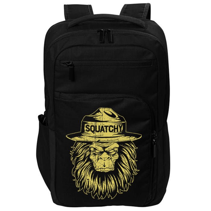 Bigfoot Squatchy Sasquatch Hat Smokey Retro Vintage Bear Impact Tech Backpack