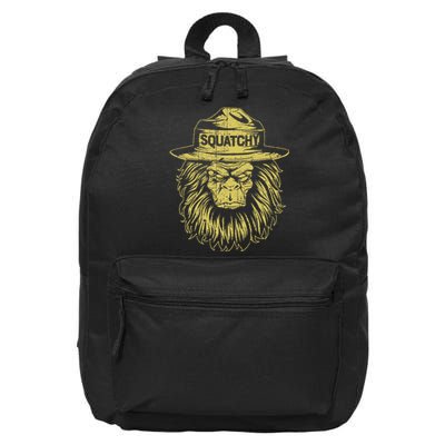 Bigfoot Squatchy Sasquatch Hat Smokey Retro Vintage Bear 16 in Basic Backpack