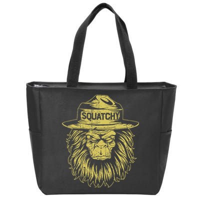 Bigfoot Squatchy Sasquatch Hat Smokey Retro Vintage Bear Zip Tote Bag