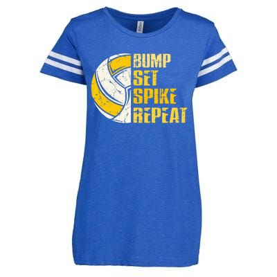 Bump Set Spike Repeat Volleyball Funny Enza Ladies Jersey Football T-Shirt