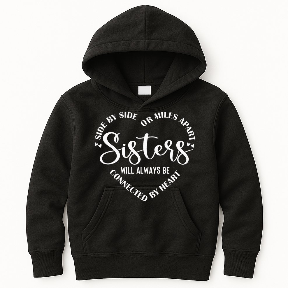Best Sister Saying Side by Side or miles Apart Kids Hoodie