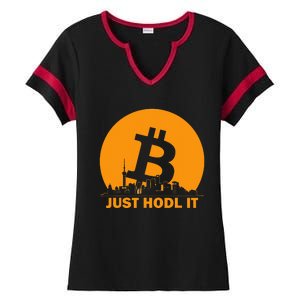 Bitcoin Shanghai Skyline Shanghai Bitcoin Maximalist Ladies Halftime Notch Neck Tee