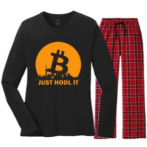 Bitcoin Shanghai Skyline Shanghai Bitcoin Maximalist Women's Long Sleeve Flannel Pajama Set 