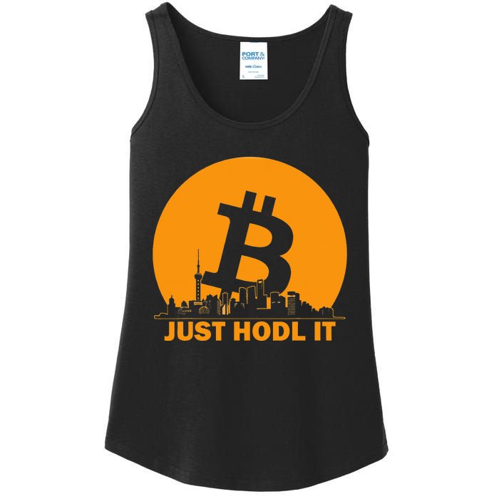 Bitcoin Shanghai Skyline Shanghai Bitcoin Maximalist Ladies Essential Tank