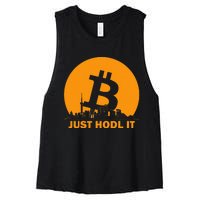 Bitcoin Shanghai Skyline Shanghai Bitcoin Maximalist Women's Racerback Cropped Tank