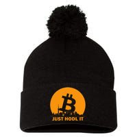 Bitcoin Shanghai Skyline Shanghai Bitcoin Maximalist Pom Pom 12in Knit Beanie