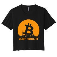 Bitcoin Shanghai Skyline Shanghai Bitcoin Maximalist Women's Crop Top Tee