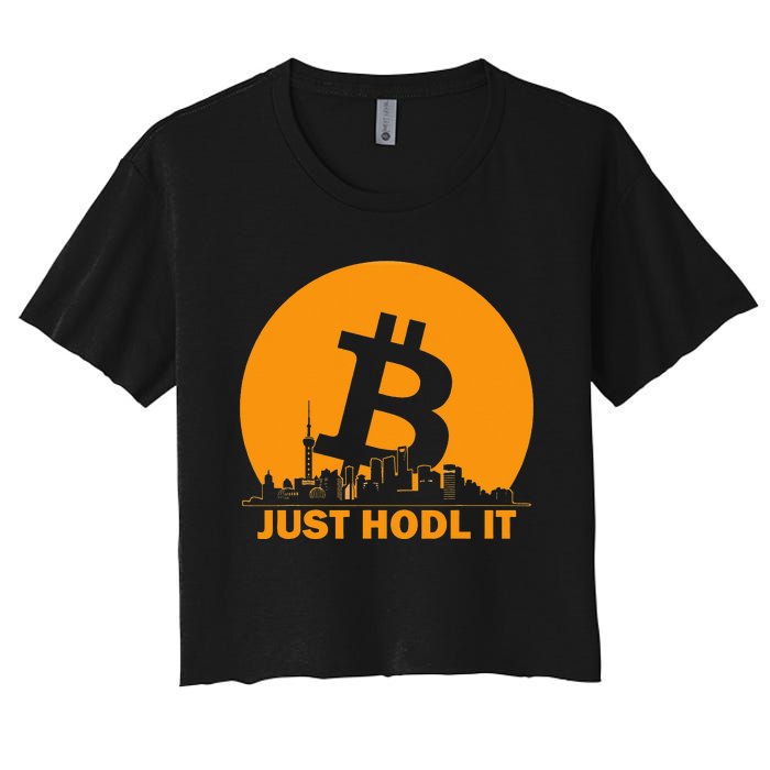 Bitcoin Shanghai Skyline Shanghai Bitcoin Maximalist Women's Crop Top Tee