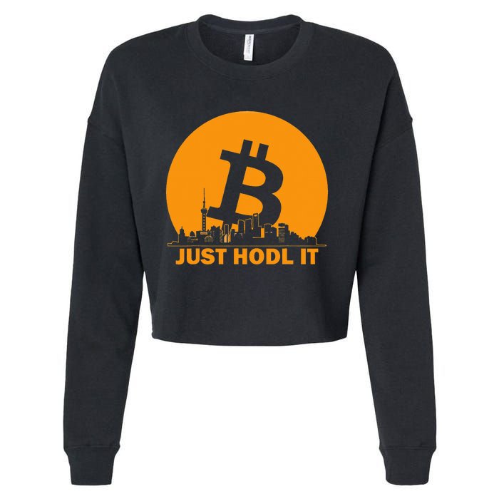 Bitcoin Shanghai Skyline Shanghai Bitcoin Maximalist Cropped Pullover Crew