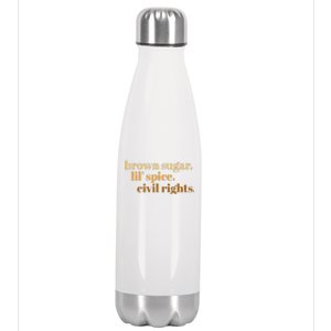 Brown Sugar Spice and Civil Rights Cute Black History Month Stainless Steel Insulated Water Bottle