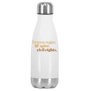 Brown Sugar Spice and Civil Rights Cute Black History Month Stainless Steel Insulated Water Bottle