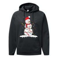 Baseball Snowman Santa Hat Christmas Baseball Player Gift Performance Fleece Hoodie