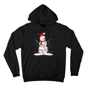 Baseball Snowman Santa Hat Christmas Baseball Player Gift Hoodie