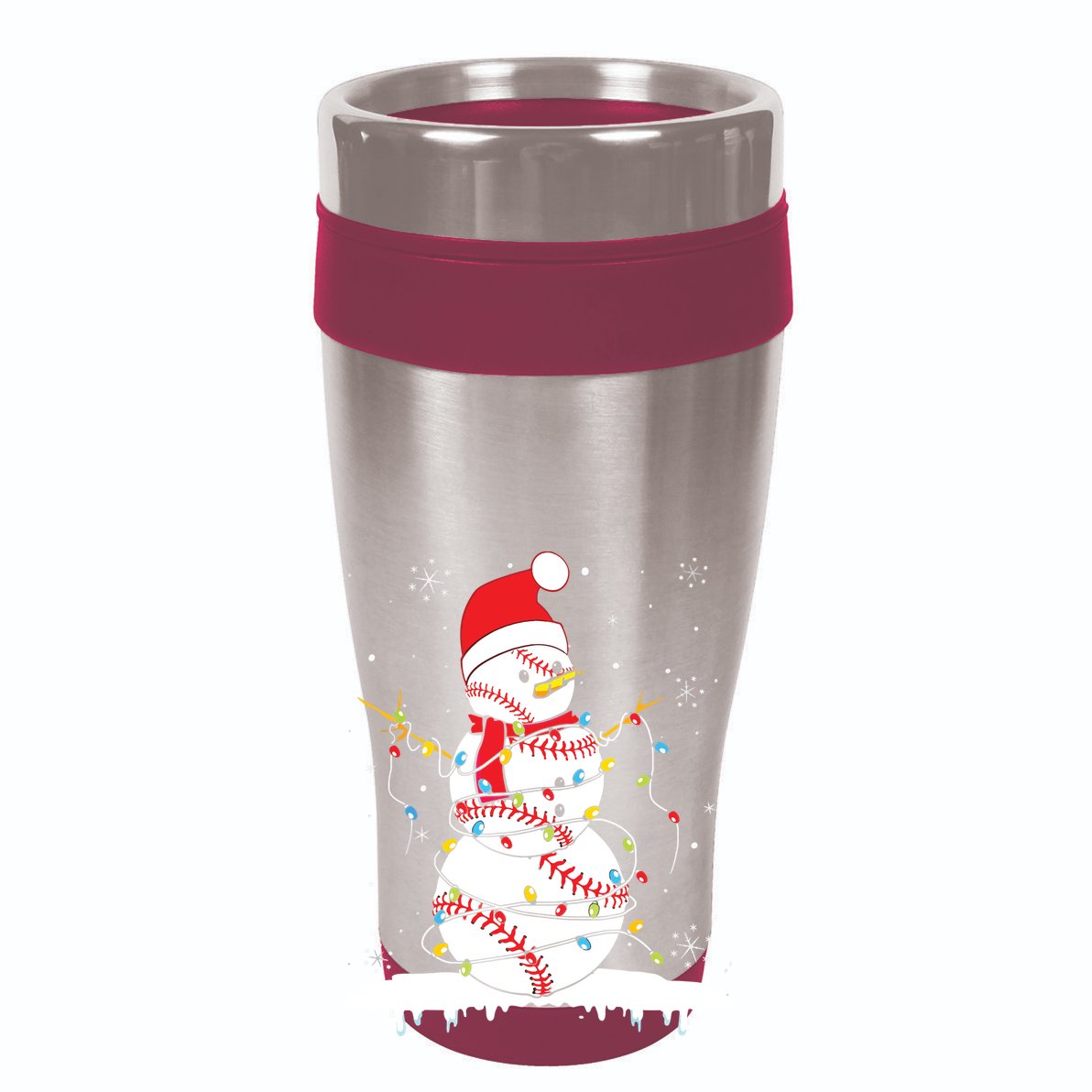 Baseball Snowman Santa Hat Christmas Baseball Player Gift Impact Tech Backpack