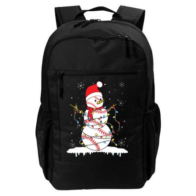 Baseball Snowman Santa Hat Christmas Baseball Player Gift Backpack