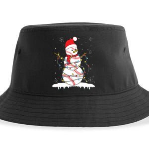 Baseball Snowman Santa Hat Christmas Baseball Player Gift Sustainable Bucket Hat