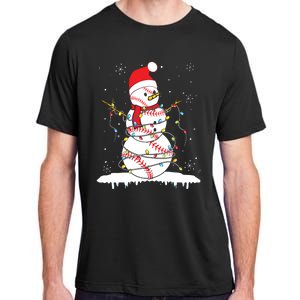 Baseball Snowman Santa Hat Christmas Baseball Player Gift Adult ChromaSoft Performance T-Shirt