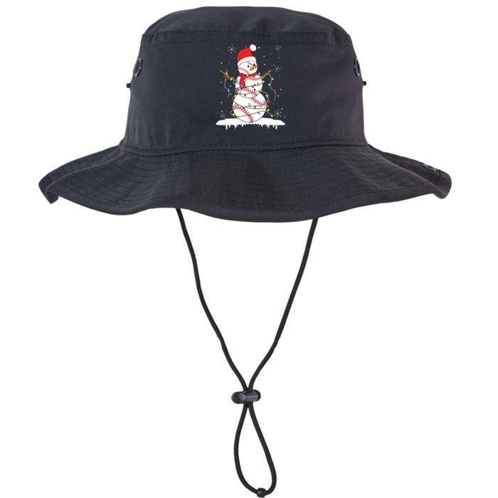 Baseball Snowman Santa Hat Christmas Baseball Player Gift Legacy Cool Fit Booney Bucket Hat