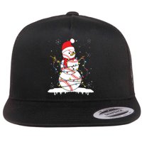 Baseball Snowman Santa Hat Christmas Baseball Player Gift Flat Bill Trucker Hat