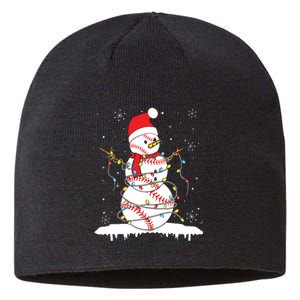 Baseball Snowman Santa Hat Christmas Baseball Player Gift Sustainable Beanie