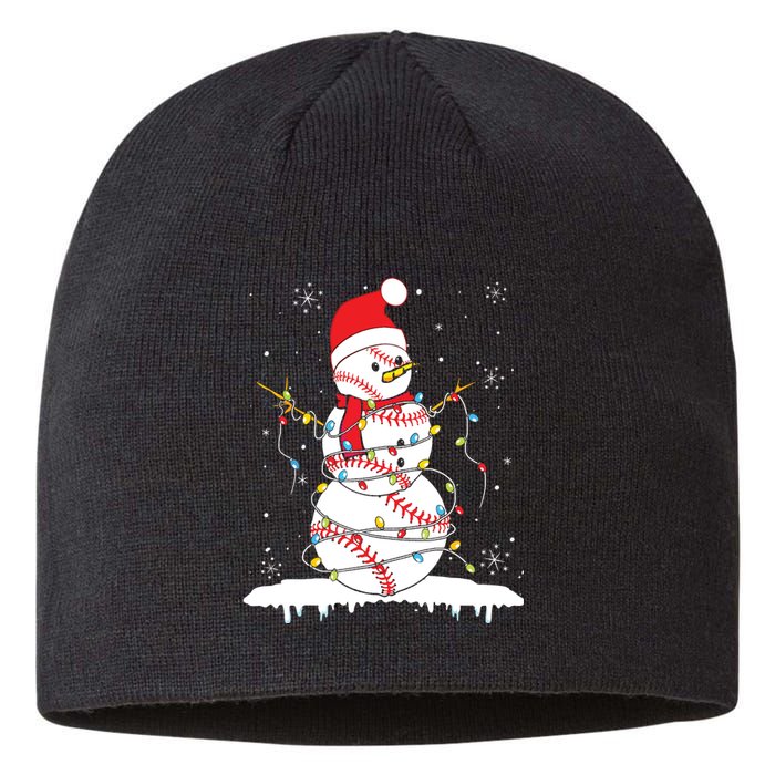 Baseball Snowman Santa Hat Christmas Baseball Player Gift Sustainable Beanie