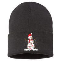 Baseball Snowman Santa Hat Christmas Baseball Player Gift Sustainable Knit Beanie