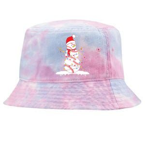 Baseball Snowman Santa Hat Christmas Baseball Player Gift Tie-Dyed Bucket Hat