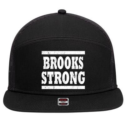 Brooks Strong Squad Family Reunion Last Name Team Custom Gift 7 Panel Mesh Trucker Snapback Hat