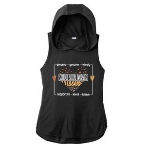 Best School Social Worker Appreciation Ladies PosiCharge Tri-Blend Wicking Draft Hoodie Tank