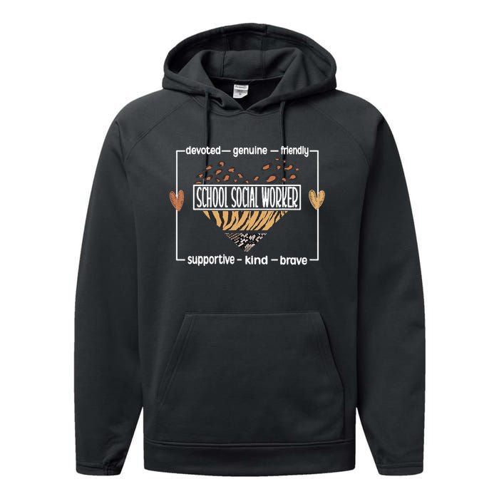 Best School Social Worker Appreciation Performance Fleece Hoodie