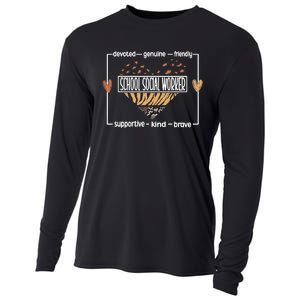 Best School Social Worker Appreciation Cooling Performance Long Sleeve Crew