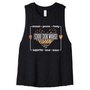 Best School Social Worker Appreciation Women's Racerback Cropped Tank