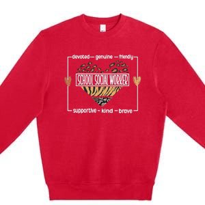 Best School Social Worker Appreciation Premium Crewneck Sweatshirt