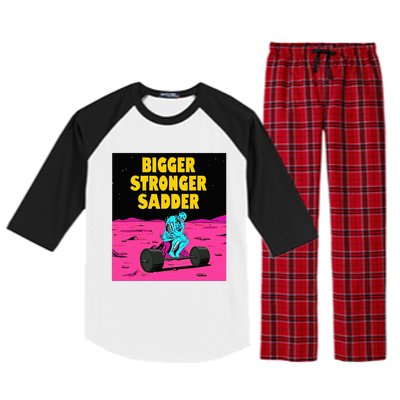 Bigger Stronger Sadder Weightlifting Bodybuilding Raglan Sleeve Pajama Set