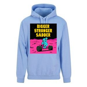 Bigger Stronger Sadder Weightlifting Bodybuilding Unisex Surf Hoodie