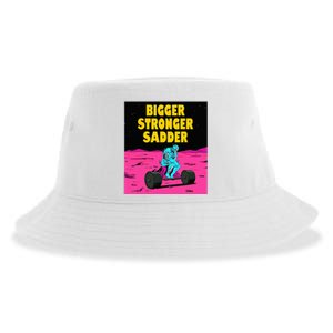 Bigger Stronger Sadder Weightlifting Bodybuilding Sustainable Bucket Hat