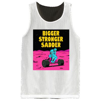 Bigger Stronger Sadder Weightlifting Bodybuilding Mesh Reversible Basketball Jersey Tank